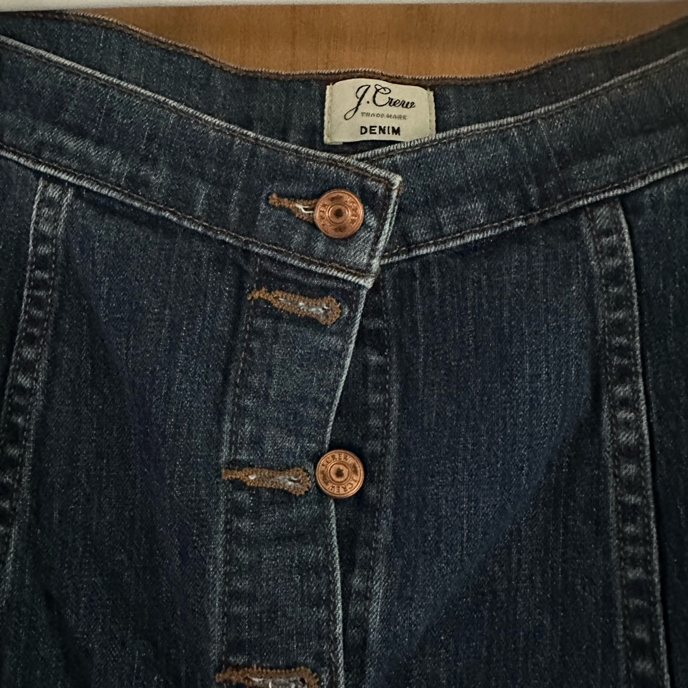 J Crew Denim Skirt. Knee length. 27” - Picture 3 of 3